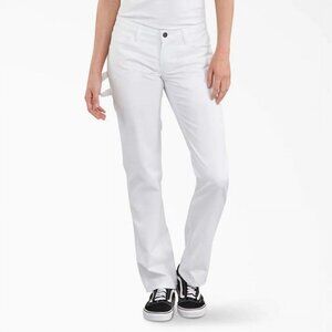 Dickies Womens Flex Painter Pants White Relaxed Fit Stain Release Size 2R